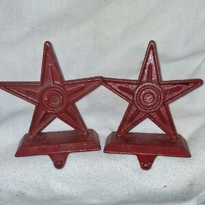 Red Star-Shaped Metal Bookends